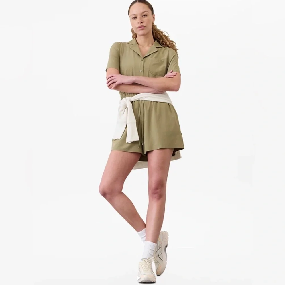 ATHLETA Wrinkle Resistant  Relaxed Fit Romper - Picture 2 of 11